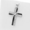 9K White Gold Black and White Diamond Cross Pendant - 2