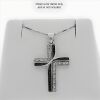 9K White Gold Black and White Diamond Cross Pendant - 3