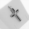 9K White Gold Black and White Diamond Cross Pendant - 4