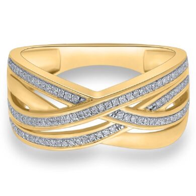 9K Yellow Gold Diamond Dress Ring