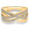 9K Yellow Gold Diamond Dress Ring