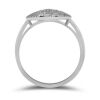 9K White Gold Diamond Dress Ring - 4