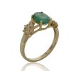 18K Yellow Gold Emerald and Diamond Dress Ring - 3