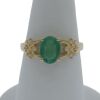 18K Yellow Gold Emerald and Diamond Dress Ring - 4