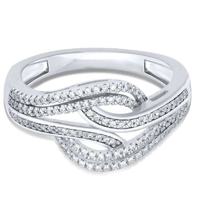 9K White Gold Damond Dress Ring