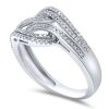 9K White Gold Damond Dress Ring - 4