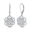 9K White Gold Diamond Drop Earrings - 2