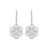 9K White Gold Diamond Drop Earrings - 4