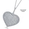 9K White Gold Diamond Hart shaped pendant - 2