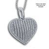 9K White Gold Diamond Hart shaped pendant - 4