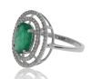 9K White Gold Emerald and Diamond Ring