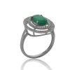 9K White Gold Emerald and Diamond Ring - 2