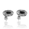 9K White Gold Oval Shaped Sapphire and Diamond stud earrings - 4