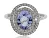 9K White Gold Tanzanite and Diamond Dress Ring