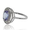 9K White Gold Tanzanite and Diamond Dress Ring - 2