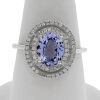 9K White Gold Tanzanite and Diamond Dress Ring - 4