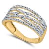 9K Yellow Gold Diamond Dress Ring - 2
