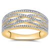 9K Yellow Gold Diamond Dress Ring - 3