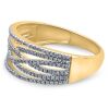 9K Yellow Gold Diamond Dress Ring - 4