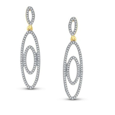 9K Yellow Gold Diamond Drop Earrings