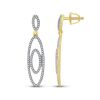 9K Yellow Gold Diamond Drop Earrings - 4