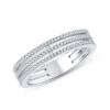 9K White Gold Diamond band ring - 2