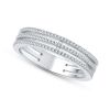 9K White Gold Diamond band ring - 4