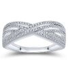9K White Gold Daimond band ring - 2