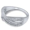 9K White Gold Daimond band ring - 3