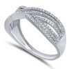 9K White Gold Daimond band ring - 4