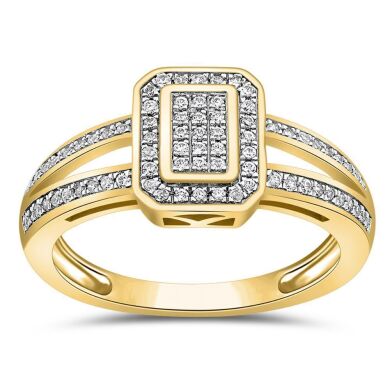 9K Yellow Gold Diamond Dress Ring