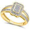 9K Yellow Gold Diamond Dress Ring - 2