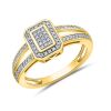 9K Yellow Gold Diamond Dress Ring - 3