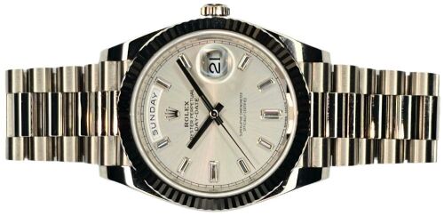 Rolex Day Date 228239 White Gold Baguette Dial