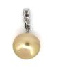 14K White Gold, Golden Cultured South Sea Pearl and Diamond, Drop Pendant - 3