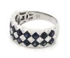 14K White Gold, Blue Sapphire and Diamond, Decorative Band Ring - 2