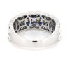 14K White Gold, Blue Sapphire and Diamond, Decorative Band Ring - 3