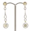 14K Yellow Gold, Light Fancy Yellow Diamond, Drop Earrings