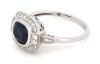 14K White Gold, 2.10ct Ceylon Sapphire and Diamond, Halo Ring - 2