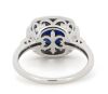 14K White Gold, 2.10ct Ceylon Sapphire and Diamond, Halo Ring - 3