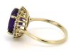 14K Yellow Gold, Amethyst and Diamond, Vintage Inspired Halo Ring - 2