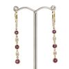 14K Yellow Gold, Ruby and Diamond, Line Drop Earrings