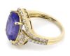 14K Yellow Gold, Tanzanite and Diamond, Statement Ring - 2