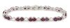 14K White Gold, Ruby and Diamond, Line Bracelet