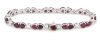 14K White Gold, Ruby and Diamond, Line Bracelet - 5