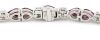 14K White Gold, Ruby and Diamond, Line Bracelet - 6