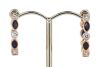 14K Rose Gold, Sapphire and Diamond, Hoop Earrings - 3