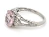 14K White Gold, Morganite and Diamond, Halo Ring - 2