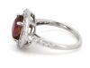 14K White Gold, Pink Tourmaline and Diamond, Halo Ring - 2