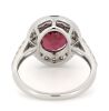 14K White Gold, Pink Tourmaline and Diamond, Halo Ring - 3